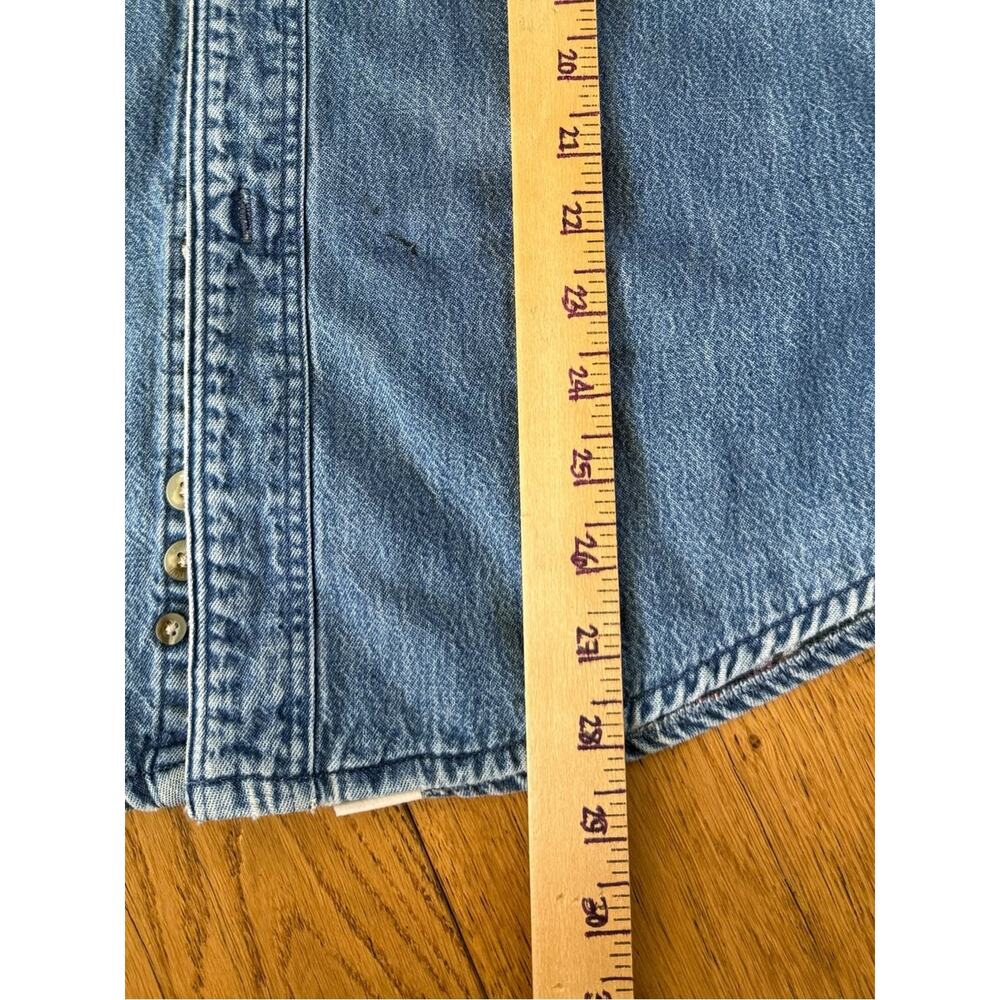 Vintage Eddie Bauer USA Denim Chamois Flannel Lined Shirt Jacket Men’s Small - Picture 11 of 14